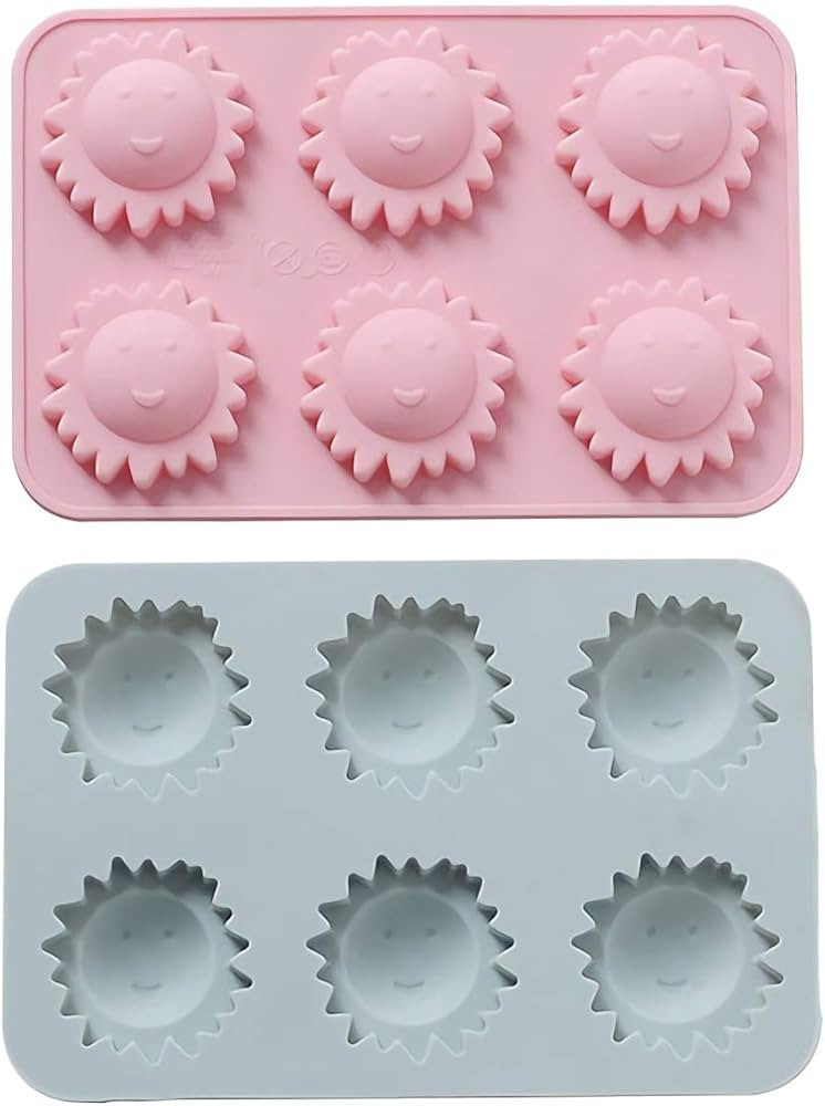 MoldFun 2 Pack Sun Face Ice Cube Tray Silicone Mold for Flower Chocolate Candy Gummy Cookie Fonda... | Amazon (US)