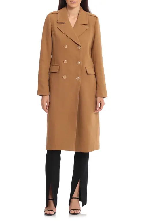 Avec Les Filles Double Breasted Coat in Camel at Nordstrom, Size X-Large | Nordstrom
