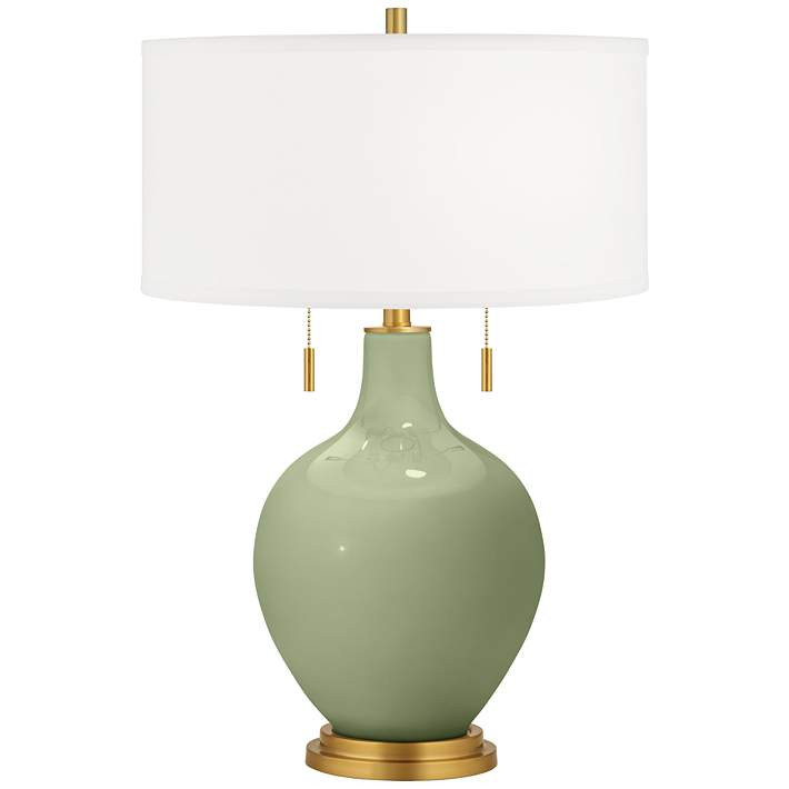Majolica Green Toby Brass Accents Table Lamp | Lamps Plus