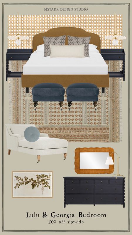 Lulu & Georgia Bedroom. 20% off sitewide! 

Upholstered bed, peel and stick wallpaper, block print, scalloped lighting, ruffled lighting, wicker, mirror, bobbin furniture, Ginny Macdonald, area rug, botanical art, throw pillows 

#LTKhome #LTKsalealert #LTKFind