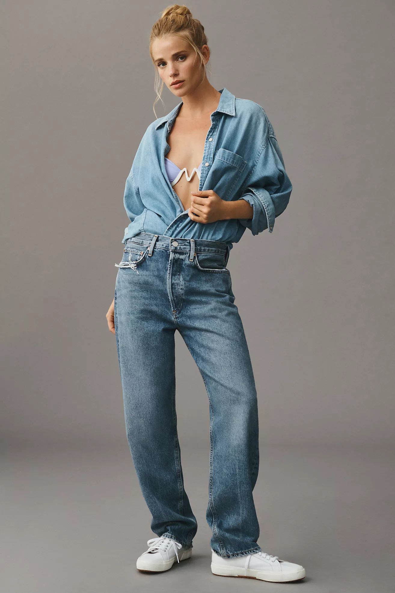AGOLDE '90s Mid-Rise Relaxed Straight Jeans | Anthropologie (US)