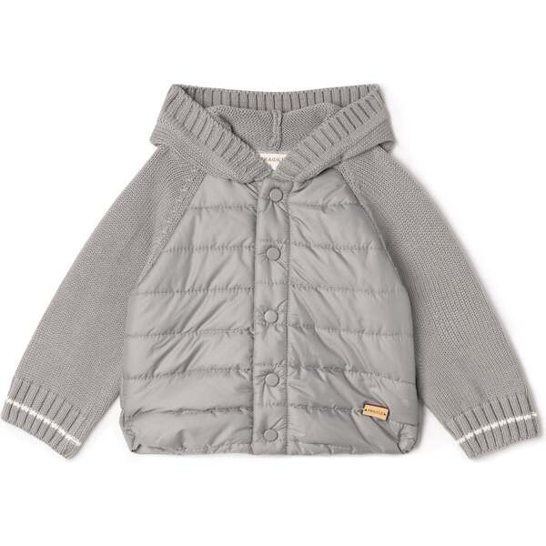 Quilted Hood Coat Grey | Maisonette