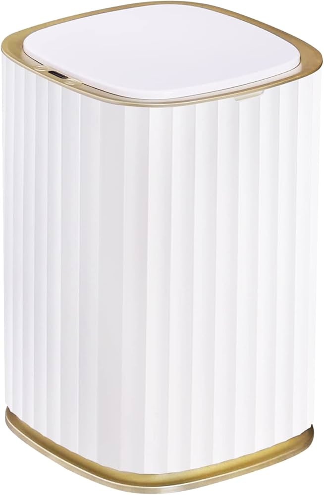 ELPHECO 3.5 Gallon Bathroom Trash Can, 13.5 Litre Bedroom Motion Sensor Trash Can with Lids, Auto... | Amazon (US)