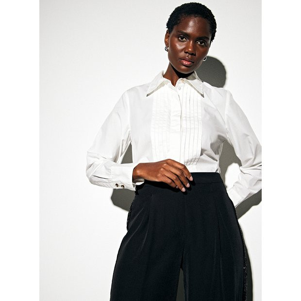 White Poplin Tux Detail Regular Fit Shirt  24 | Tu Clothing