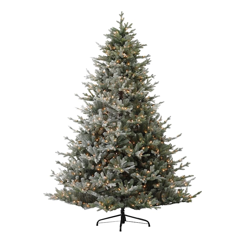 (B29) Pre-Lit Frosted Bridgton Spruce Christmas Tree, 7.5' | At Home