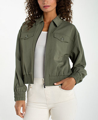 Petite Collared Zip-Front Jacket | Macy's
