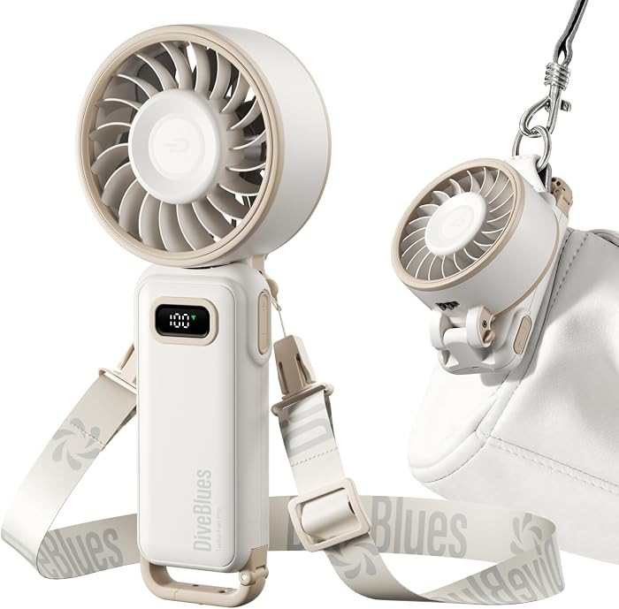 Portable Turbo Fan, 100 Speed Handheld Fan with Strong Airflow, Foldable 4 in 1 Personal Fan for Neck, Desk & Travel, USB-C Rechargeable, Lightweight for Summer, Concerts & Outdoor Use | Amazon (US)