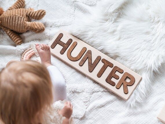 Personalized Baby Name Puzzle Nursery Room Decor Wooden Kids | Etsy | Etsy (US)