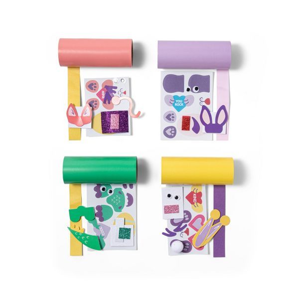 4ct Create-Your-Own Valentine's Day Paper Tube Character Kit - Mondo Llama™ | Target