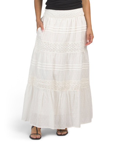 Embroidered Eyelet Skirt for Women | Cotton | Marshalls