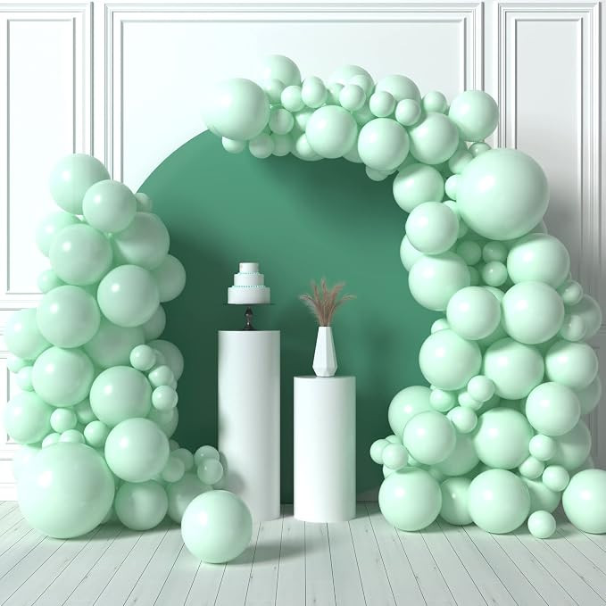 HOUSE OF PARTY Pastel Mint Balloon Garland - 90 Pcs | 5/12/18 Inch Mint Green Easter Balloons | L... | Amazon (US)