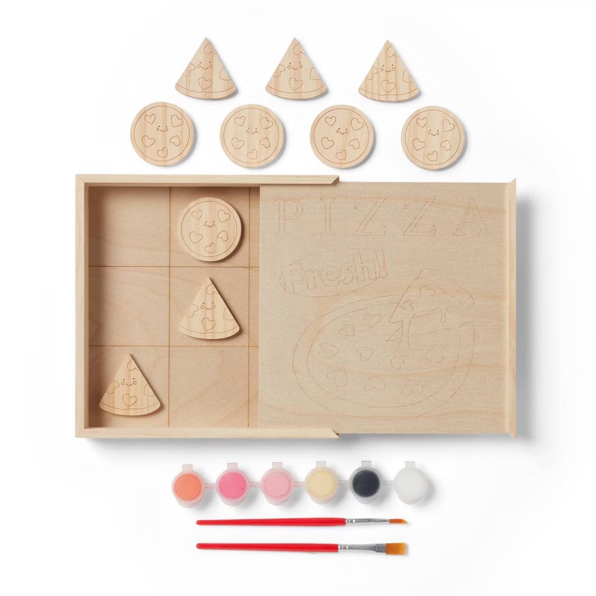 Valentine's Craft Paint - Your - Own Mini Pizza Tic - Tac - Toe Kit - Mondo Llama™ | Target