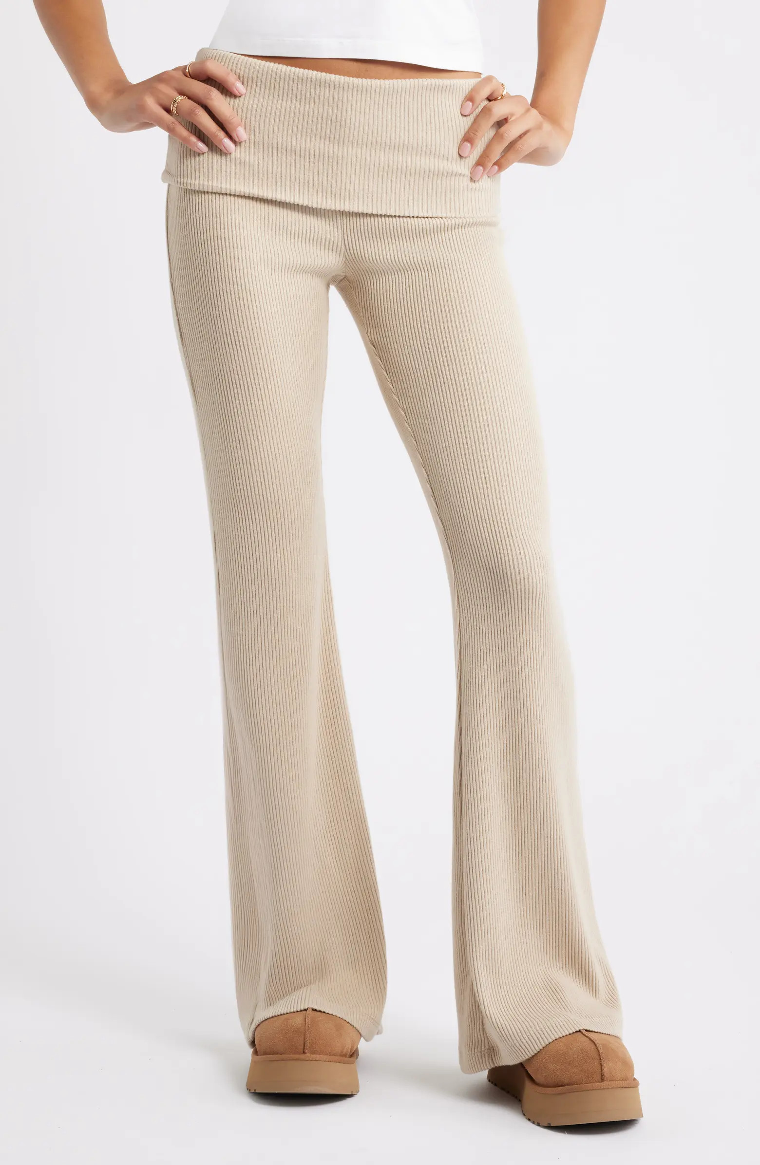 Cozy Flare Rib Pants | Nordstrom