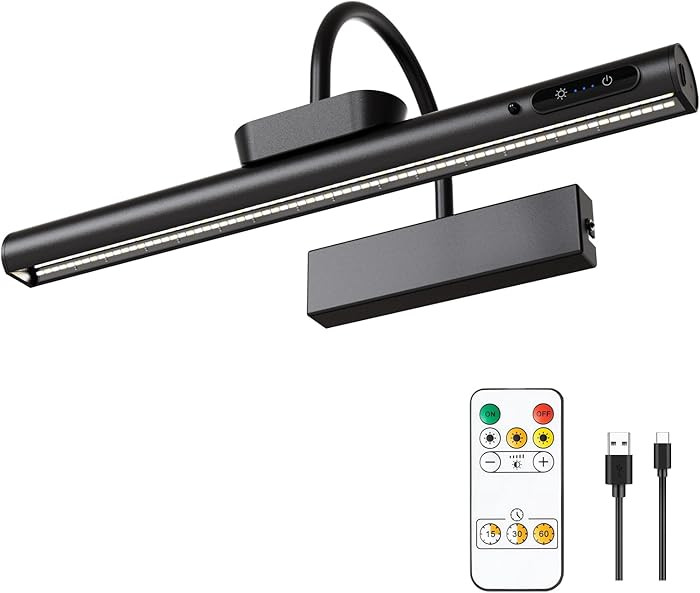 Dimmable Cordless Picture Light with Controller and Timer, Rechargeable Battery Wall Sconce for W... | Amazon (US)