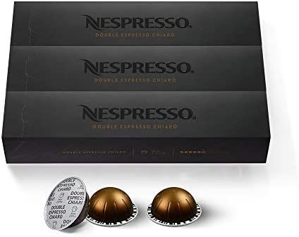 Nespresso Capsules VertuoLine, Double Espresso Chiaro, Medium Roast Espresso Coffee, 30 Count Coffee | Amazon (US)