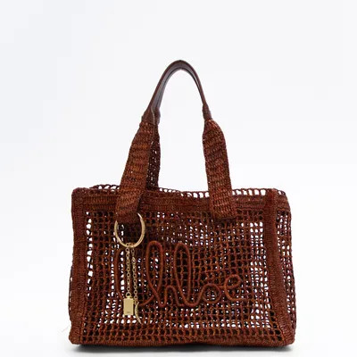Raffia Summer Banana East West Tote | Vivrelle