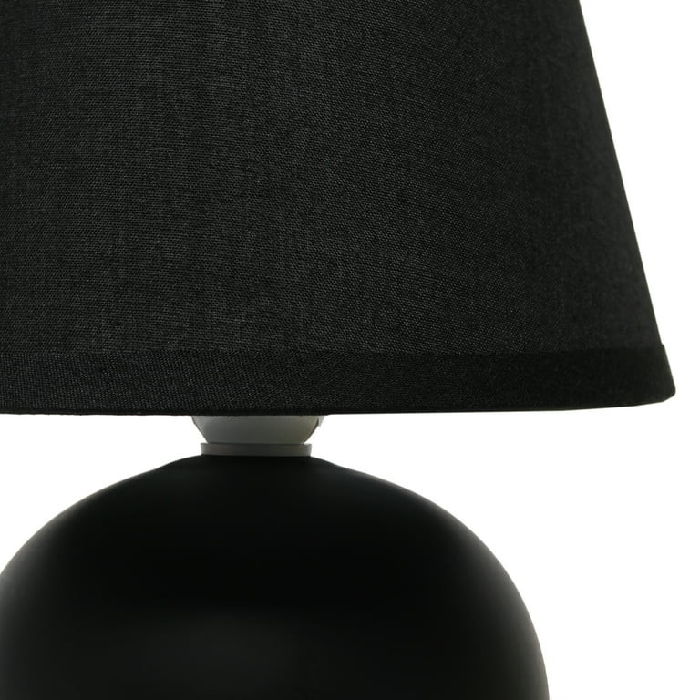 Simple Designs Mini Ceramic Globe Table Lamp, Black ( Light Bulb not included) | Walmart (US)