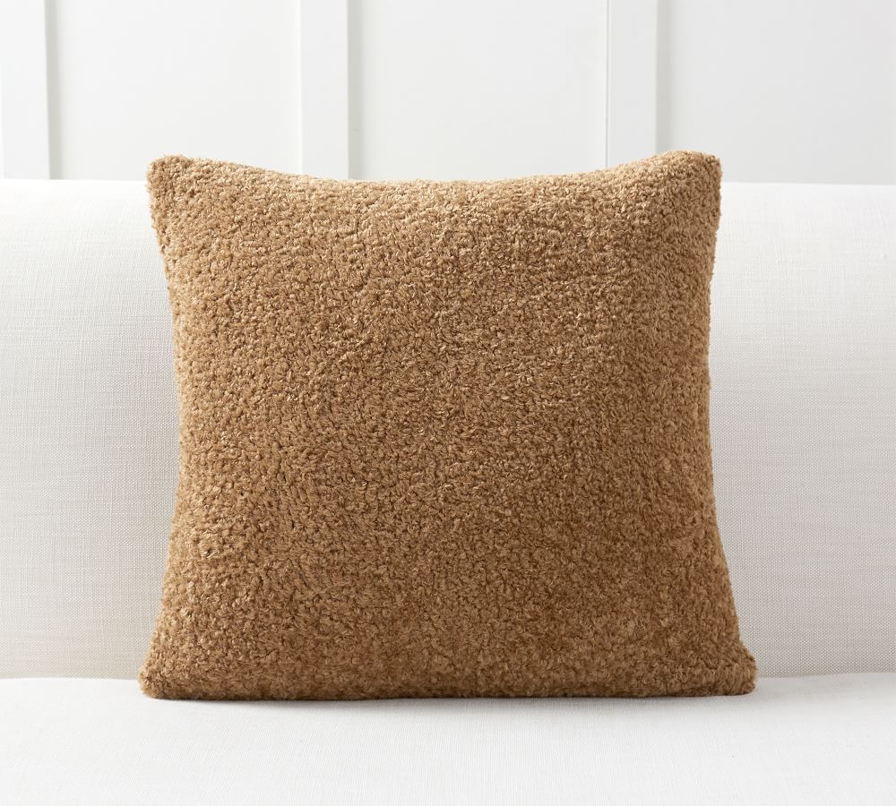 Cozy Teddy Faux Fur Pillow Cover, 20 x 20&amp;quot;, Tobacco | Pottery Barn (US)