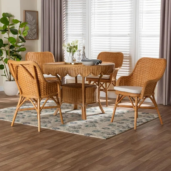 bali & pari Tucson Boho Dining Set, 5-Piece, Light Honey | Walmart (US)