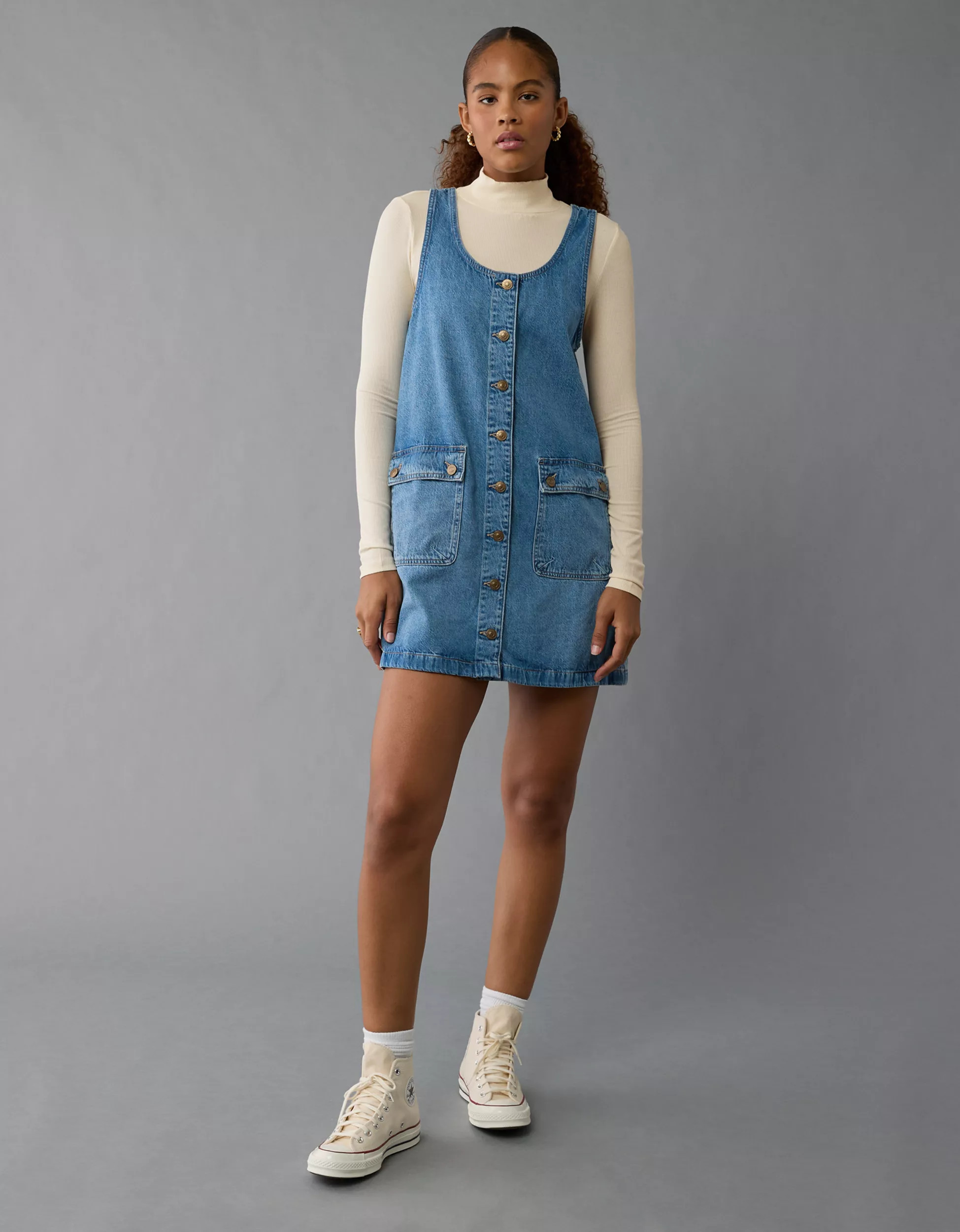 AE Soft & Sexy Long-Sleeve Mock Neck T-Shirt | American Eagle Outfitters (US & CA)