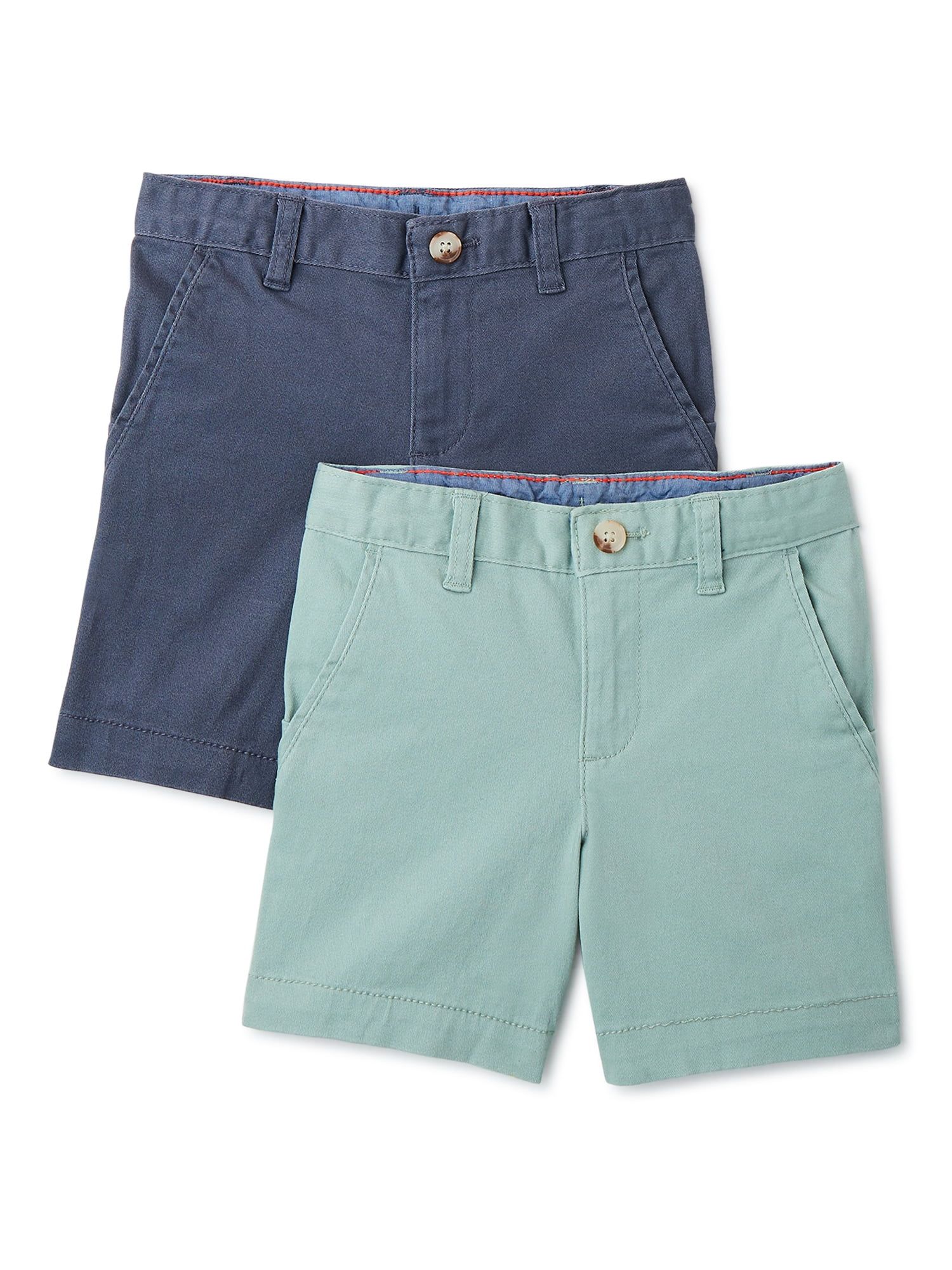 Wonder Nation Boys Flat Front Shorts, 2-Pack, Sizes 4-18 & Husky - Walmart.com | Walmart (US)