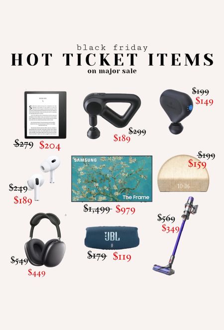 great investment pieces!! Major sales + linking different versions also at difference price points (frame tv goes up to 75”, different generations of AirPods, kindle gb sizes)

#LTKCyberWeek #LTKsalealert #LTKGiftGuide