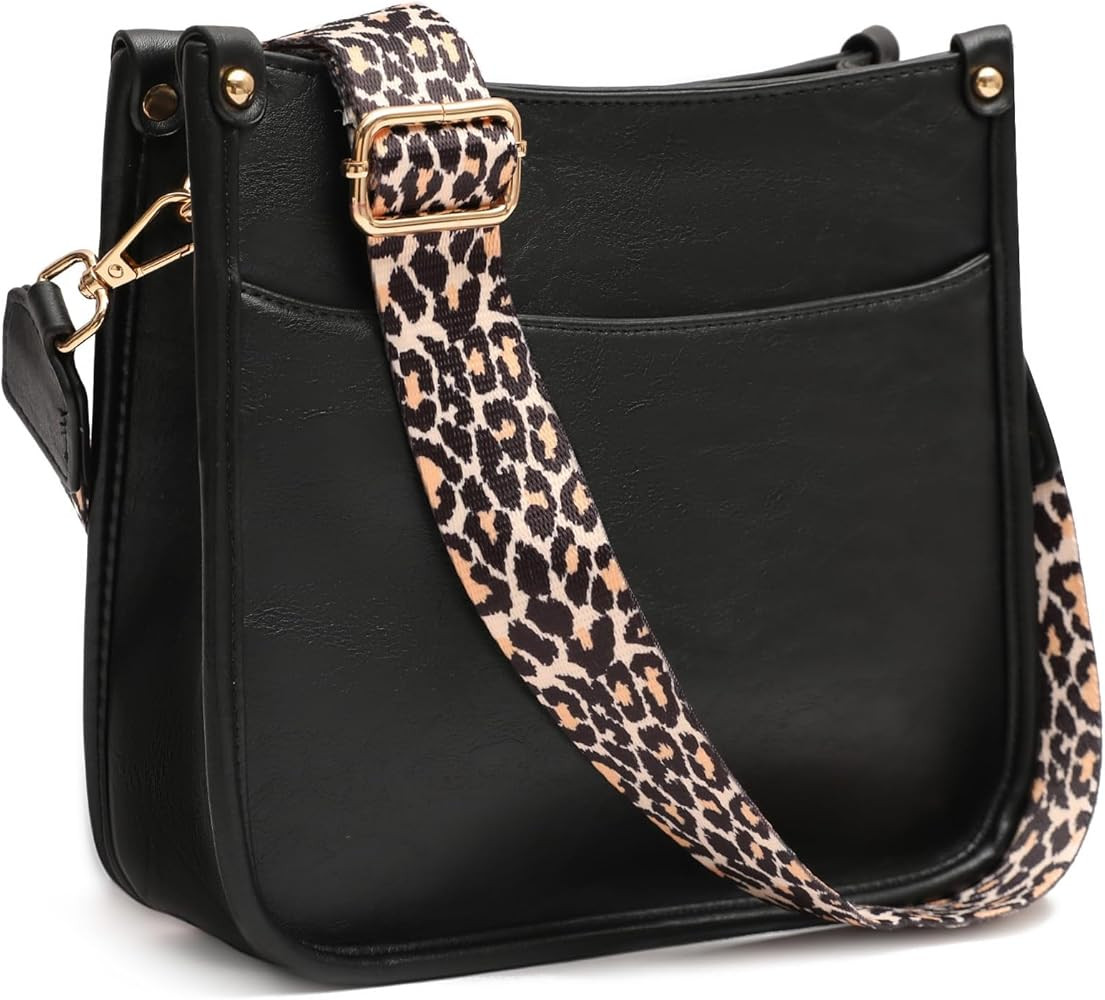 KOGTLA Women's Crossbody Shoulder Bag with Leopard Guitar Strap,Vegan Faux Leather Purse Handbag ... | Amazon (US)