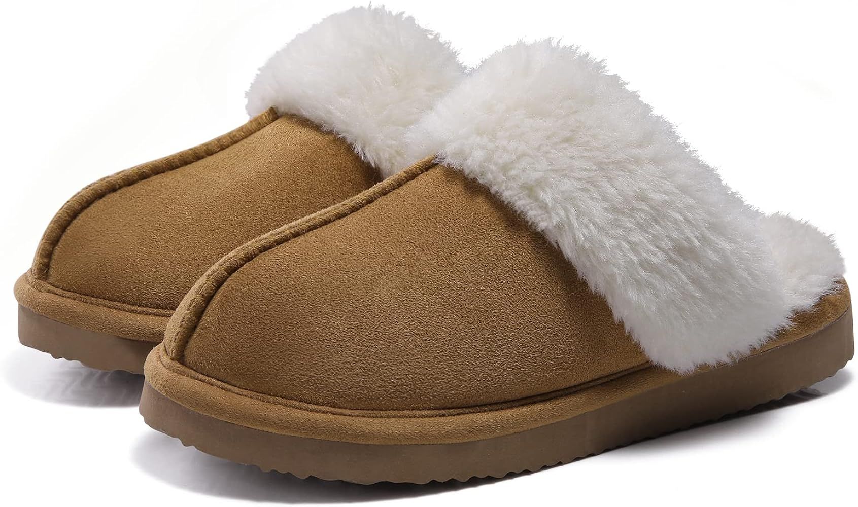 Women's Fuzzy Memory Foam Slippers Fluffy Winter House Shoes Indoor and Outdoor | Amazon (US)