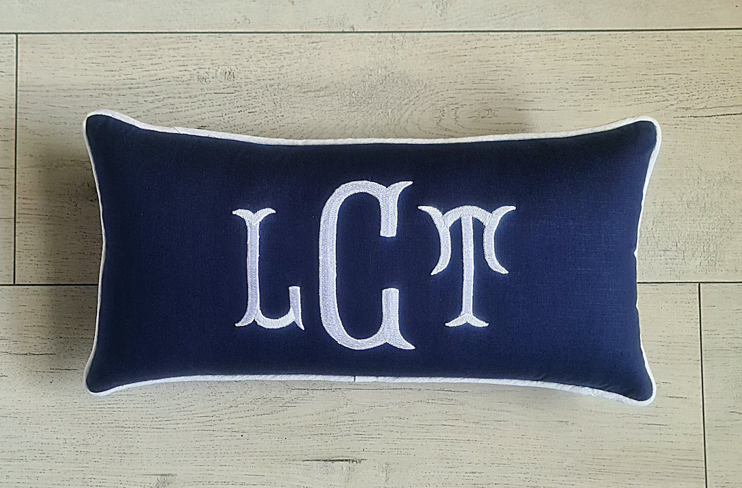 30% OFF Monogram Pillow, Personalized Initial Letter Cushion, Embroidered Pillow, Birthday Gift, ... | Etsy (US)