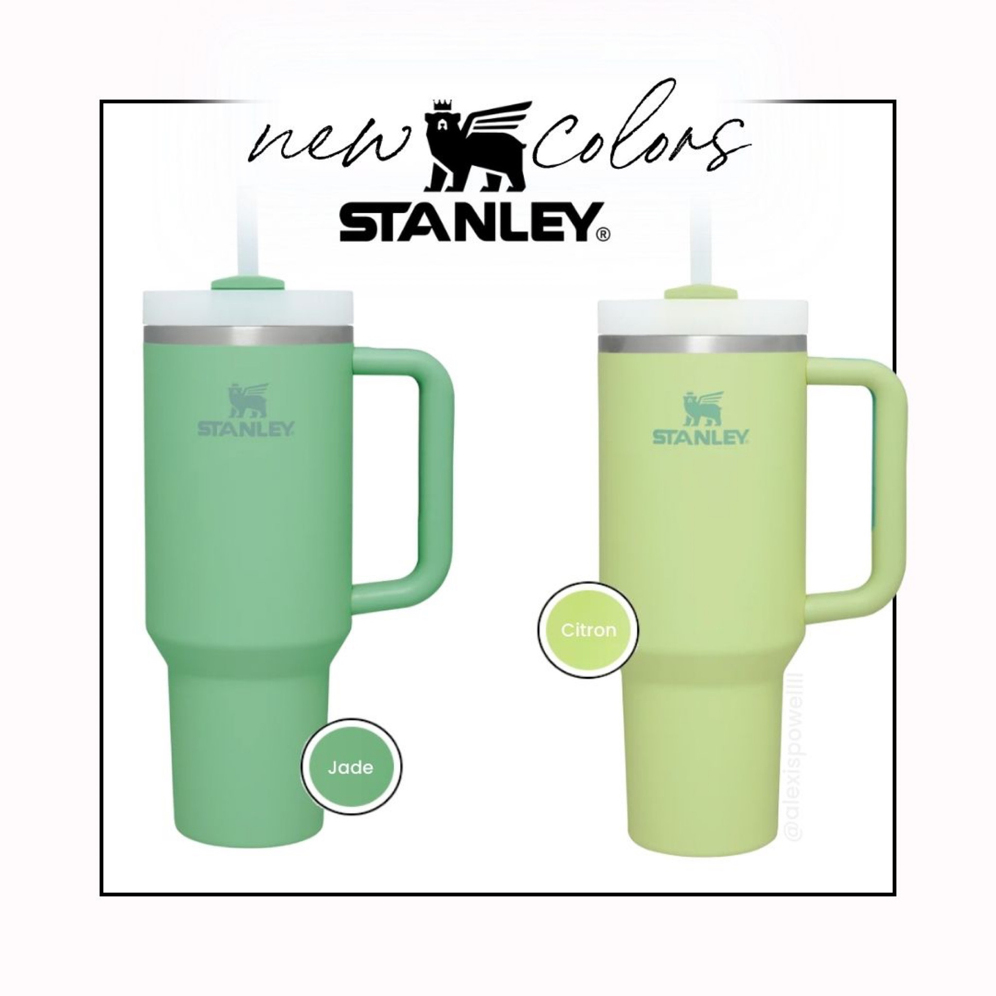 New color love 💚
stanley cups new colors spring cups tumblers green lemon citron jade the quencher 40oz