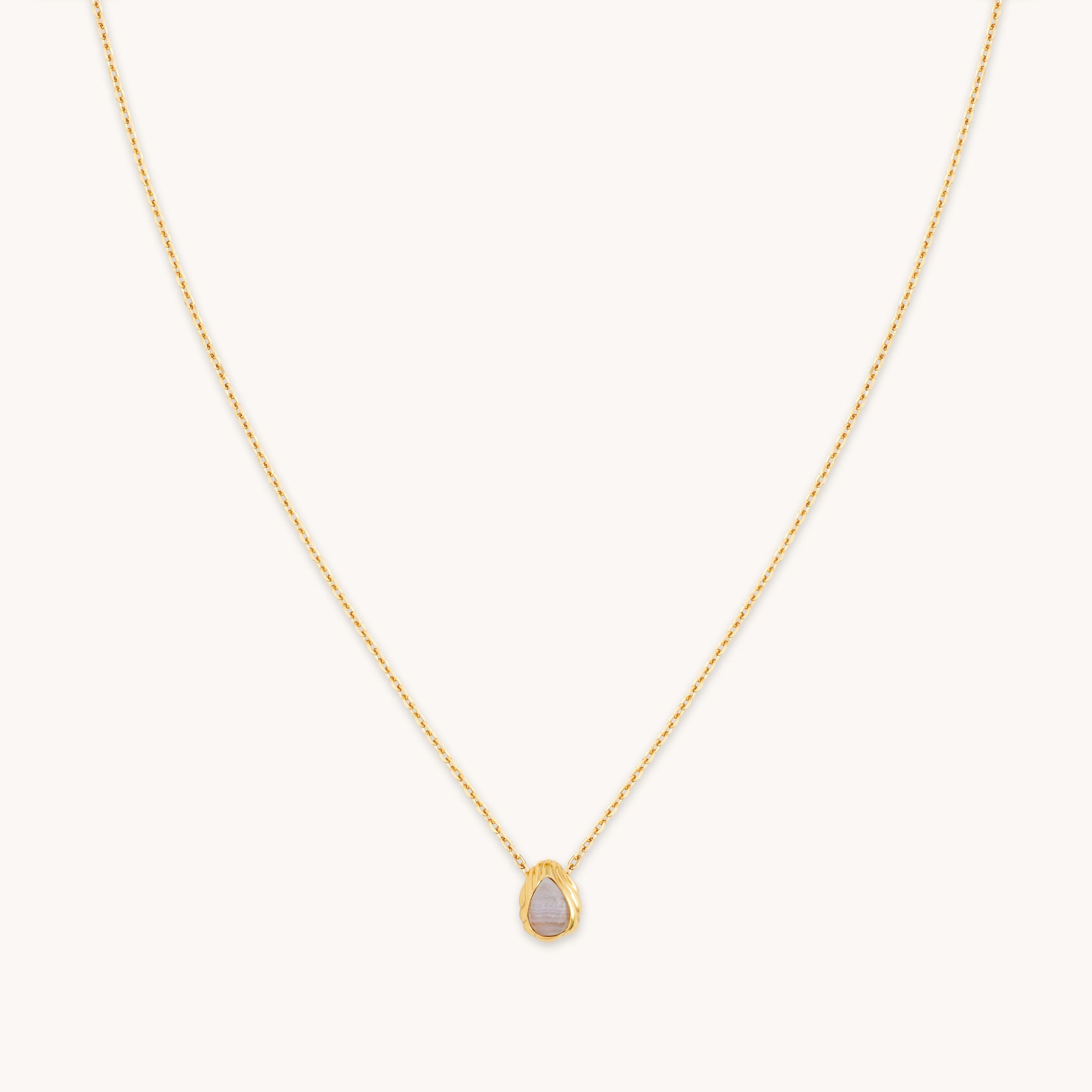 Agate Gold Pendant Necklace | Astrid & Miyu Necklaces | Astrid and Miyu