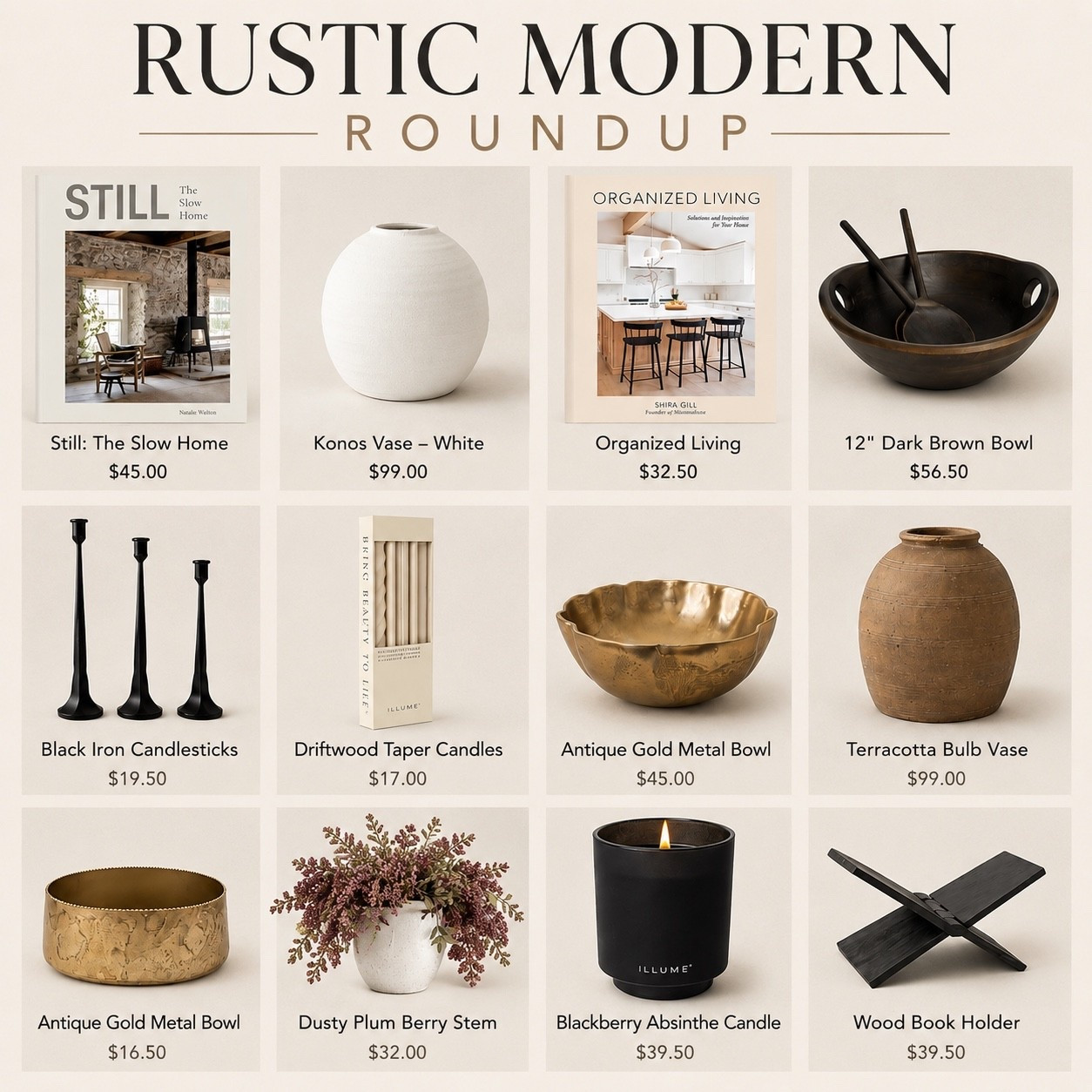 Modern Organic Decor Finds for a High-End Home

Shop my favorite modern organic home decor including neutral pottery, terracotta vases, decorative bowls, black candle holders, luxury candles, coffee table books, shelf styling accessories, faux stems, and designer-inspired accents. These rustic modern decorating ideas create a cozy, curated, high-end look with natural textures, warm wood tones, matte black accents, and timeless neutral decor. Perfect for coffee table styling, bookshelf decor, entry table decor, kitchen styling, living room decor, and modern farmhouse interiors.

#LTKHome #LTKSaleAlert