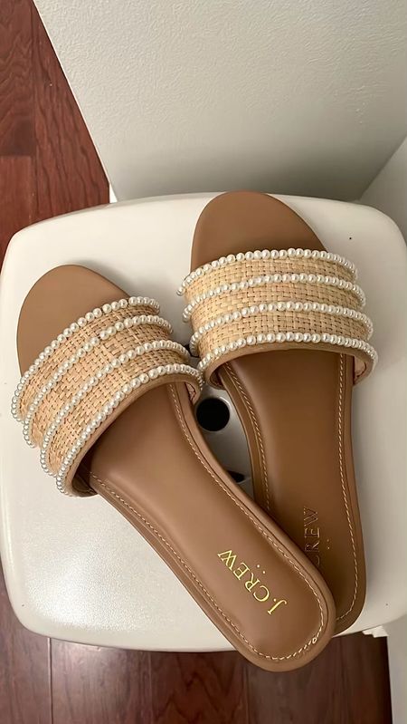 Pearl Raffia Slide Sandals - size 8 fits like my usual size 7

J.Crew Factory summer style

#LTKShoeCrush #LTKFindsUnder100 #LTKSaleAlert