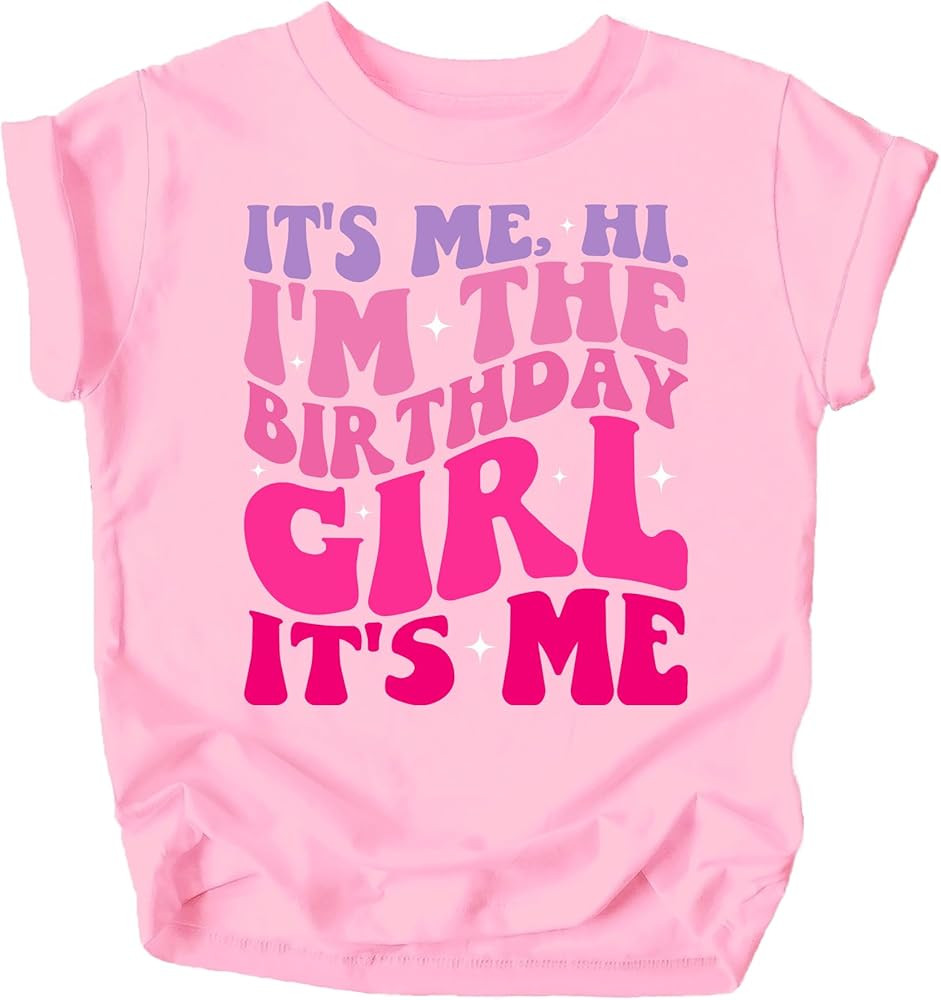Olive Loves Apple It's Me, Hi It's My Birthday It's Me Girly Fun Birthday Shirt | Amazon (US)