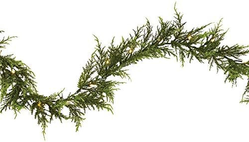 NOMA Pre-Lit Fall Garland | Cedar Christmas Garland with Lights | 35 Warm White LED Bulbs | 9 Fee... | Amazon (US)