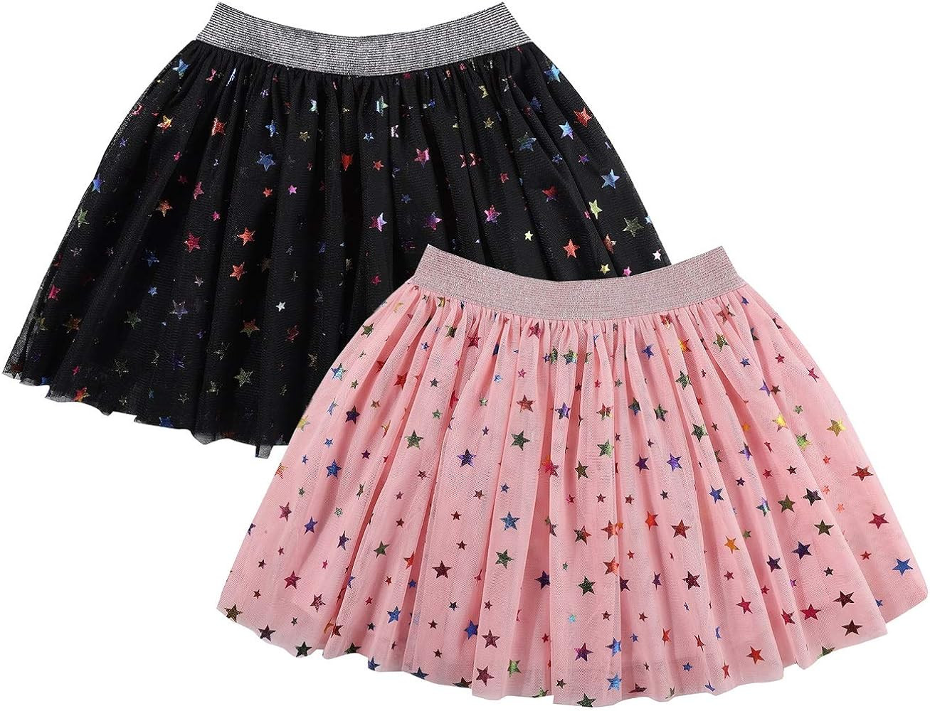 DANI CHINS Girl's Layered Tutu Skirt Tulle Princess Sparkle Skirt | Amazon (US)