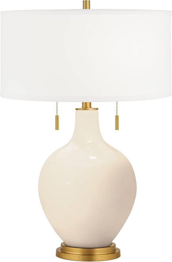 Color + Plus Toby Brass 28" Steamed Milk White Glass Table Lamp | Amazon (US)