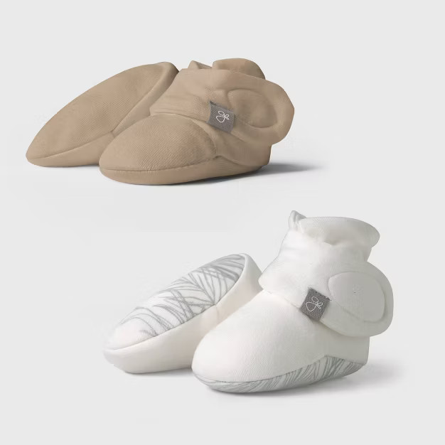Goumikids Baby 2pk Organic Cotton Bamboo Sandstone + Coastal Boots - 0-3M | Target