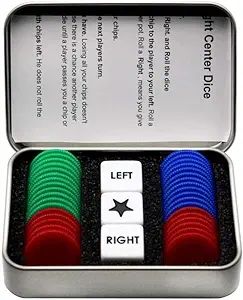 Befantasway Right Left Center Dice Game Set with 3 Dices& 36 Chips - Colorful | Amazon (US)