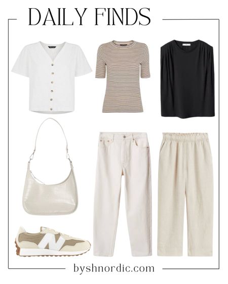 Cute tops, trousers, hand bag, and trainers for today's fashion finds!      
#casuallook #neutralfashion #capsulewardrobe #ukfashion

#LTKFind #LTKstyletip #LTKU