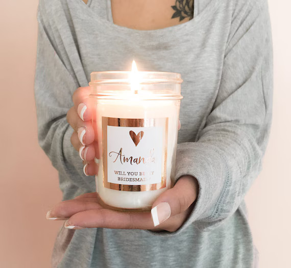 Will You Be My Bridesmaid Proposal Candle Bridesmaid Card - Etsy | Etsy (US)