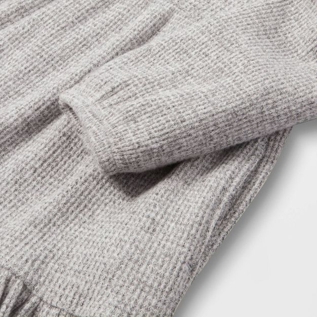 Toddler Girls' Tiered Cozy Waffle Long Sleeve Dress - Cat & Jack™ Gray | Target
