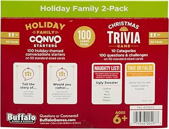 Buffalo Games - Holiday Family Card Game 2 Pack - Holiday Conversation Starters and Trivia - Fami... | Amazon (US)