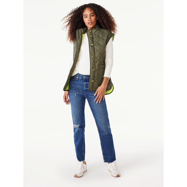 Free Assembly Women's Quilted Vest with Belt, Sizes XS-XXL - Walmart.com | Walmart (US)
