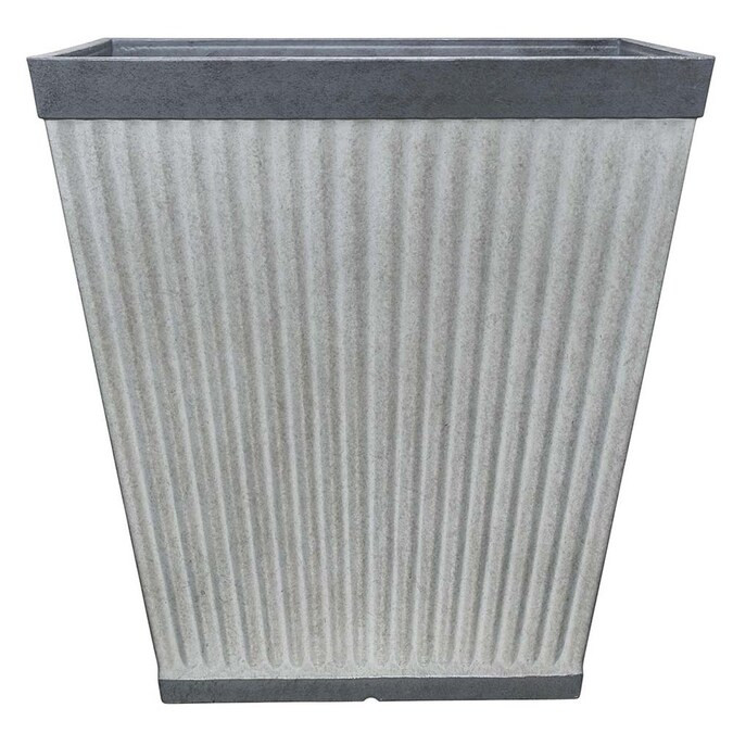 allen + roth 16-in W x 16-in H Galvanized Resin Planter | Lowe's