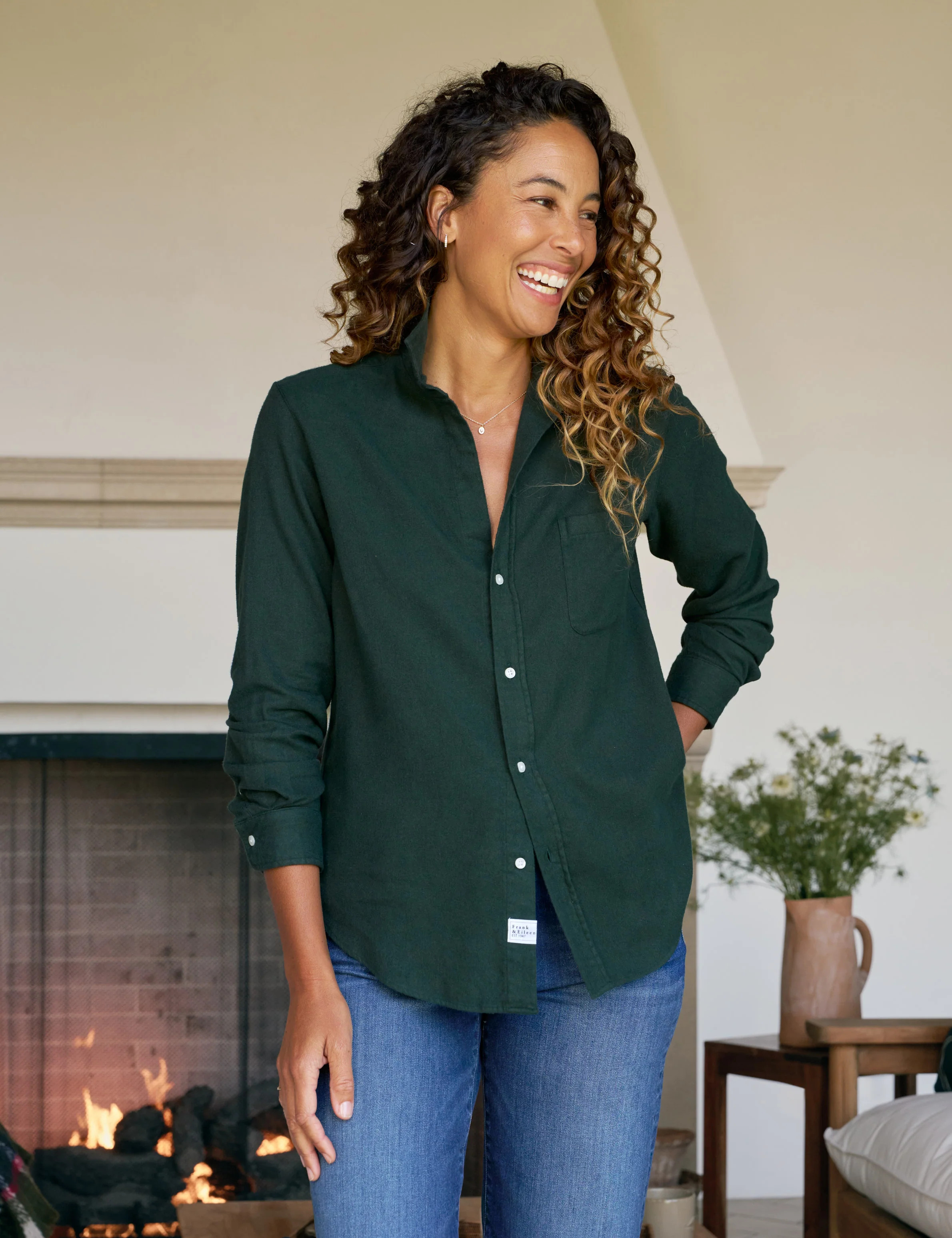 WAVERLY Green, Italian Cashmere Touch | Frank & Eileen