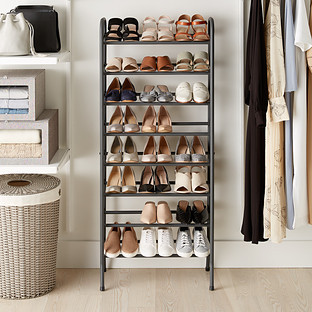 8-Tier Freestanding Shoe Rack Graphite | The Container Store