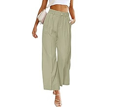 PRETTYGARDEN Women's Casual Summer Work Pants High Waisted Palazzo Pant Flowy Wide Leg Trousers w... | Amazon (US)
