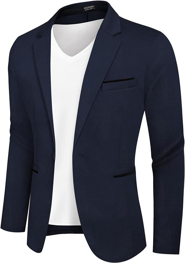 COOFANDY Men's Casual Blazer Jacket Slim Fit Sports Coat Business Suit Jackets One Button | Amazon (US)