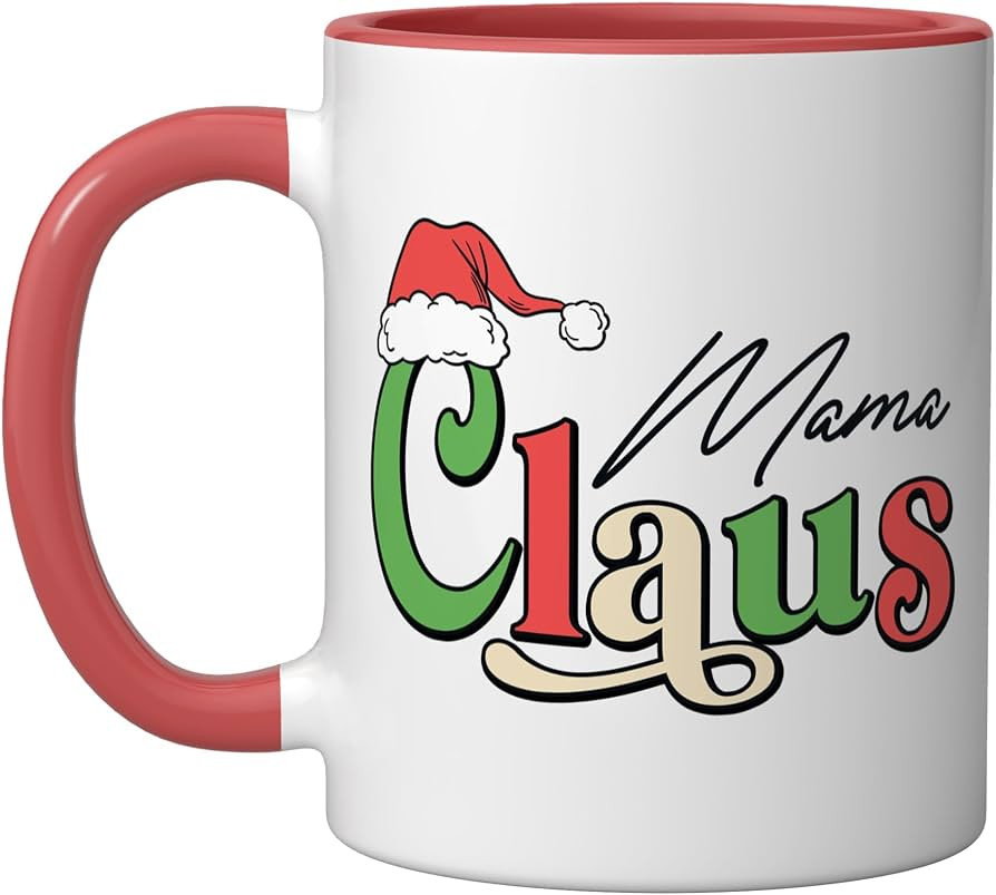 Mama Claus Matching Family Christmas Mug Cup Ceramic Mug, Red/White, 11oz | Amazon (US)